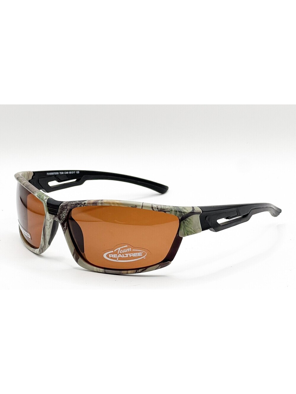 Team Realtree Xtra T538 Camo Brown Rectangular Wrap Authentic Sunglasses 68-17